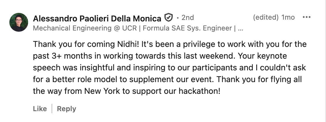 RoseHack Testimonial