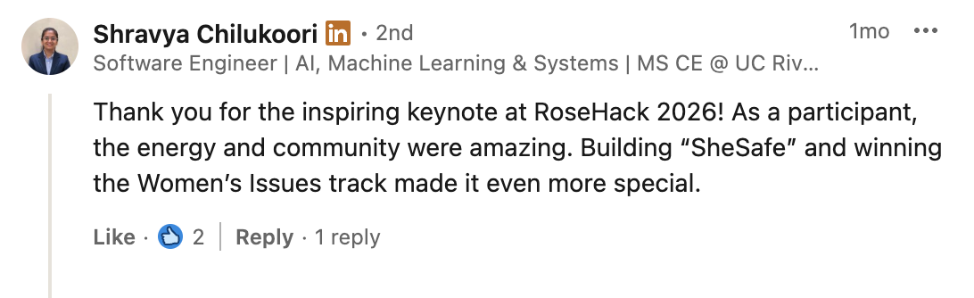 RoseHack Testimonial
